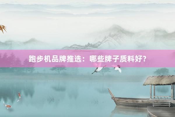 跑步机品牌推选：哪些牌子质料好？
